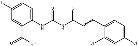 2-[[[[3-(2,4-DICHLOROPHENYL)-1-OXO-2-PROPENYL]AMINO]THIOXOMETHYL]AMINO]-5-IODO-BENZOIC ACID