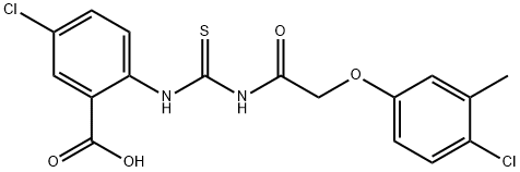 5-CHLORO-2-[[[[(4-CHLORO-3-METHYLPHENOXY)ACETYL]AMINO]THIOXOMETHYL]AMINO]-BENZOIC ACID Structural