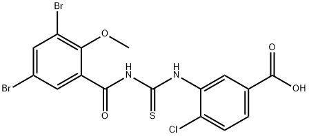 4-CHLORO-3-[[[(3,5-DIBROMO-2-METHOXYBENZOYL)AMINO]THIOXOMETHYL]AMINO]-BENZOIC ACID