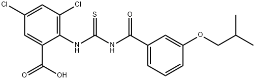 3,5-DICHLORO-2-[[[[3-(2-METHYLPROPOXY)BENZOYL]AMINO]THIOXOMETHYL]AMINO]-BENZOIC ACID