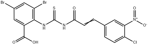 3,5-DIBROMO-2-[[[[3-(4-CHLORO-3-NITROPHENYL)-1-OXO-2-PROPENYL]AMINO]THIOXOMETHYL]AMINO]-BENZOIC ACID