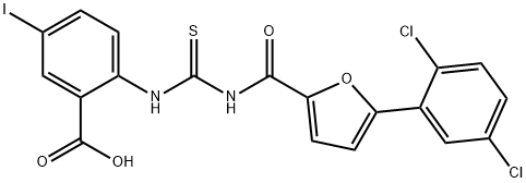 2-[[[[[5-(2,5-DICHLOROPHENYL)-2-FURANYL]CARBONYL]AMINO]THIOXOMETHYL]AMINO]-5-IODO-BENZOIC ACID