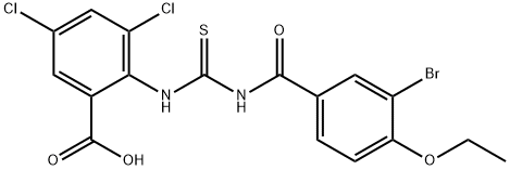 2-[[[(3-BROMO-4-ETHOXYBENZOYL)AMINO]THIOXOMETHYL]AMINO]-3,5-DICHLORO-BENZOIC ACID