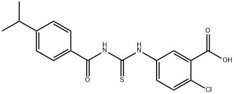 2-CHLORO-5-[[[[4-(1-METHYLETHYL)BENZOYL]AMINO]THIOXOMETHYL]AMINO]-BENZOIC ACID Structural