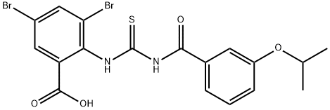 3,5-DIBROMO-2-[[[[3-(1-METHYLETHOXY)BENZOYL]AMINO]THIOXOMETHYL]AMINO]-BENZOIC ACID Structural