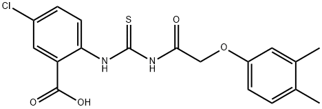 5-CHLORO-2-[[[[(3,4-DIMETHYLPHENOXY)ACETYL]AMINO]THIOXOMETHYL]AMINO]-BENZOIC ACID Structural