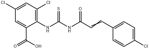 3,5-DICHLORO-2-[[[[3-(4-CHLOROPHENYL)-1-OXO-2-PROPENYL]AMINO]THIOXOMETHYL]AMINO]-BENZOIC ACID