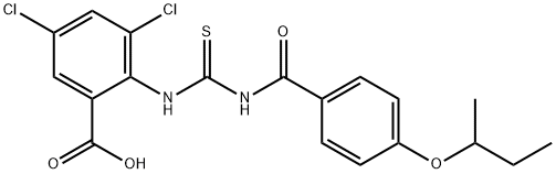 3,5-DICHLORO-2-[[[[4-(1-METHYLPROPOXY)BENZOYL]AMINO]THIOXOMETHYL]AMINO]-BENZOIC ACID