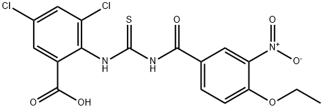 3,5-DICHLORO-2-[[[(4-ETHOXY-3-NITROBENZOYL)AMINO]THIOXOMETHYL]AMINO]-BENZOIC ACID Structural