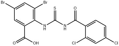 3,5-DIBROMO-2-[[[(2,4-DICHLOROBENZOYL)AMINO]THIOXOMETHYL]AMINO]-BENZOIC ACID Structural