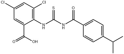 3,5-DICHLORO-2-[[[[4-(1-METHYLETHYL)BENZOYL]AMINO]THIOXOMETHYL]AMINO]-BENZOIC ACID Structural