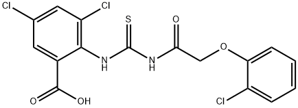 3,5-DICHLORO-2-[[[[(2-CHLOROPHENOXY)ACETYL]AMINO]THIOXOMETHYL]AMINO]-BENZOIC ACID Structural