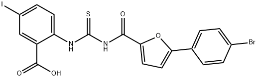 2-[[[[[5-(4-BROMOPHENYL)-2-FURANYL]CARBONYL]AMINO]THIOXOMETHYL]AMINO]-5-IODO-BENZOIC ACID