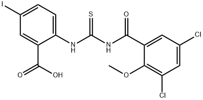 2-[[[(3,5-DICHLORO-2-METHOXYBENZOYL)AMINO]THIOXOMETHYL]AMINO]-5-IODO-BENZOIC ACID