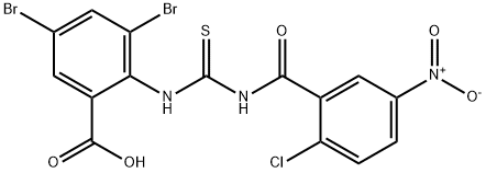 3,5-DIBROMO-2-[[[(2-CHLORO-5-NITROBENZOYL)AMINO]THIOXOMETHYL]AMINO]-BENZOIC ACID Structural