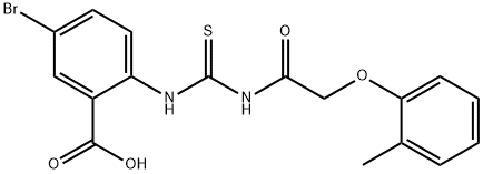 5-BROMO-2-[[[[(2-METHYLPHENOXY)ACETYL]AMINO]THIOXOMETHYL]AMINO]-BENZOIC ACID Structural