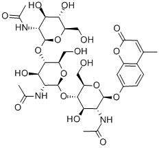 4-METHYLUMBELLIFERYL-N,N',N''-TRIACETYL-BETA-CHITOTRIOSIDE Structural