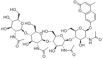 4-METHYLUMBELLIFERYL BETA-D-N,N',N',N''-TETRAACETYLCHITOTETRAOSIDE Structural