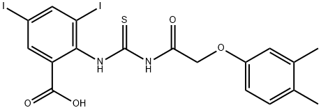 2-[[[[(3,4-DIMETHYLPHENOXY)ACETYL]AMINO]THIOXOMETHYL]AMINO]-3,5-DIIODO-BENZOIC ACID Structural