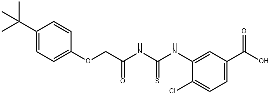 4-CHLORO-3-[[[[[4-(1,1-DIMETHYLETHYL)PHENOXY]ACETYL]AMINO]THIOXOMETHYL]AMINO]-BENZOIC ACID Structural