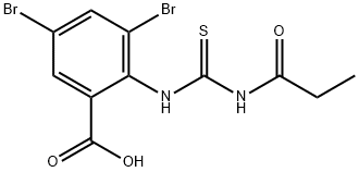 3,5-DIBROMO-2-[[[(1-OXOPROPYL)AMINO]THIOXOMETHYL]AMINO]-BENZOIC ACID