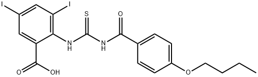 2-[[[(4-BUTOXYBENZOYL)AMINO]THIOXOMETHYL]AMINO]-3,5-DIIODO-BENZOIC ACID Structural