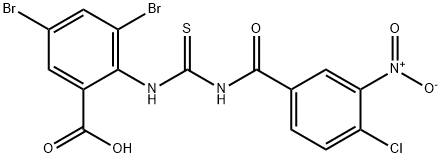 3,5-DIBROMO-2-[[[(4-CHLORO-3-NITROBENZOYL)AMINO]THIOXOMETHYL]AMINO]-BENZOIC ACID Structural