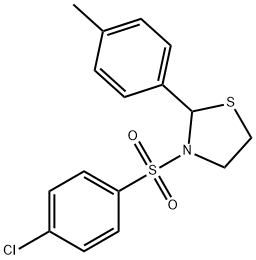 Thiazolidine, 3-[(4-chlorophenyl)sulfonyl]-2-(4-methylphenyl)- (9CI) Structural