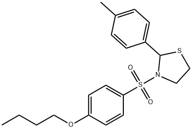 Thiazolidine, 3-[(4-butoxyphenyl)sulfonyl]-2-(4-methylphenyl)- (9CI) Structural