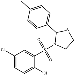 Thiazolidine, 3-[(2,5-dichlorophenyl)sulfonyl]-2-(4-methylphenyl)- (9CI) Structural