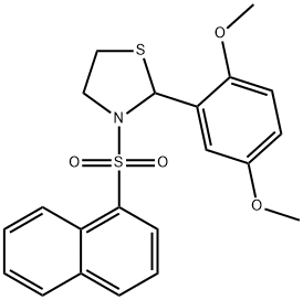 Thiazolidine, 2-(2,5-dimethoxyphenyl)-3-(1-naphthalenylsulfonyl)- (9CI) Structural