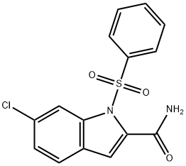 6-CHLORO-1-(PHENYLSULFONYL)-1H-INDOLE-2-CARBOXAMIDE Structural