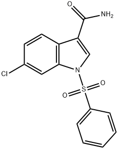 6-CHLORO-1-(PHENYLSULFONYL)-1H-INDOLE-3-CARBOXAMIDE,6-CHLORO-(PHENYLSULFONYL)-1H-INDOLE-3-CARBOXAMIDE