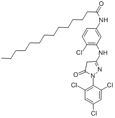 N-(4-Chloro-3-((4,5-dihydro-5-oxo-1-(2,4,6-trichlorophenyl)-1H-pyrazol-3-yl)amino)phenyl)myristamide