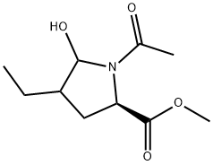 D-Proline, 1-acetyl-4-ethyl-5-hydroxy-, methyl ester (9CI) Structural