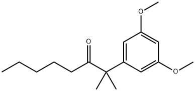 2-(3,5-DIMETHOXY-PHENYL)-2-METHYL-OCTAN-3-ONE
 Structural