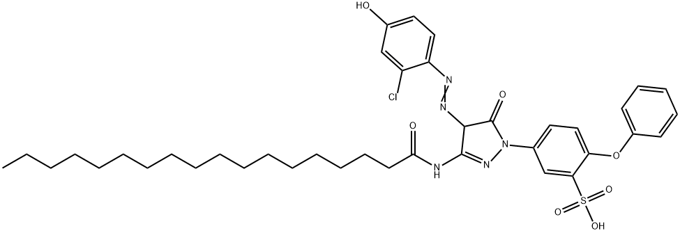 1-(3-SULFO-4-PHENOXY-PHENYL)-3-OCTADECANAMIDO-4-(2-CHLOR-4-HYDROXY)-PHENYLAZO-PYRAZOLINE-5-ONE Structural