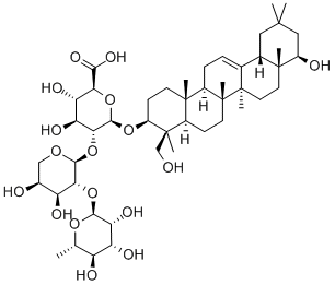 (2S,3S,4S,5R,6R)-6-[[(3S,4S,4aR,6aR,6bS,8aR,9S,12aR,14aS,14bR)-9-hydro xy-4-(hydroxymethyl)-4,6a,6b,8a,11,11,14b-heptamethyl-1,2,3,4a,5,6,7,8 ,9,10,12,12a,14,14a-tetradecahydropicen-3-yl]oxy]-5-[(2S,3R,4S,5S)-4,5 -dihydroxy-3-[(2S,3R,4R,5S,6S)-3,4,5-trihydroxy-6-methyl-oxan-2-yl]oxy -oxan-2-yl]oxy-3,4-dihydroxy-oxane-2-carboxylic acid