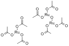 hexakis[mu-(acetato-O:O')]-mu3-oxo-triangulo-triruthenium acetate Structural