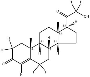 4-PREGNEN-21-OL-3,20-DIONE-2,2,4,6,6,17ALPHA,21,21-D8 Structural