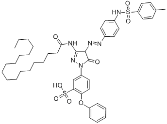 1-(3-SULFO-4-PHENOXY-PHENYL)-3-OCTADECANAMIDO-4-[(4-TOLYSULFONAMIDO)-PHENYLAZO]-5-PYRAZOLINE-5-ONE