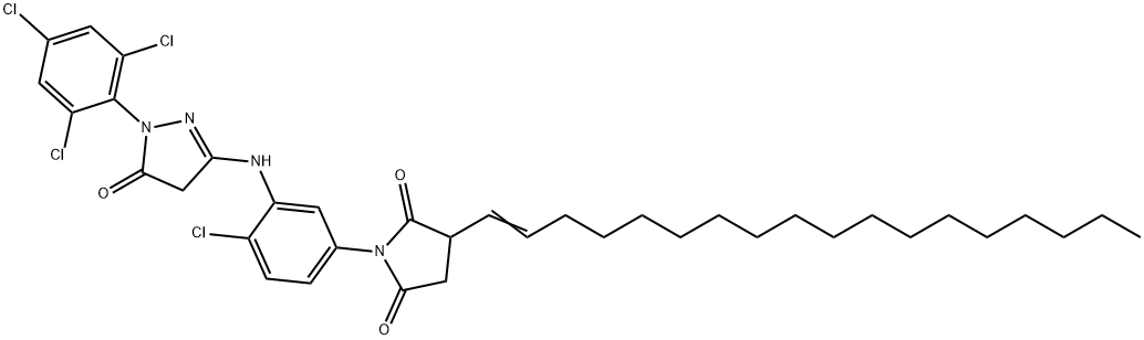 N-[4-CHLORO-3-[4,5-DIHYDRO-5-OXO-1-(2,4,6-TRICHLOROPHENYL)-1 H-PYRAZOL-3-YLAMINO]PHENYL]-2-(1-OCTADECENYL)SUCCINIMIDE Structural