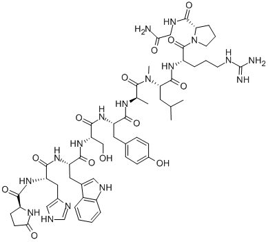 PGLU-HIS-TRP-SER-TYR-D-ALA-N-METHYL-LEU-ARG-PRO-GLY-NH2 Structural