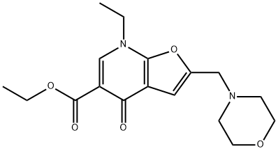 Furo[2,3-b]pyridine-5-carboxylic  acid,  7-ethyl-4,7-dihydro-2-(4-morpholinylmethyl)-4-oxo-,  ethyl  ester Structural
