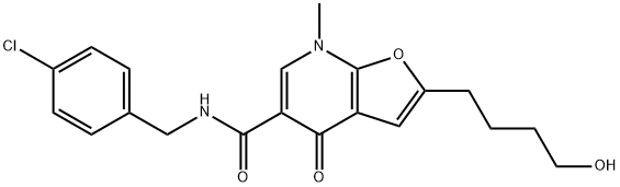 Furo[2,3-b]pyridine-5-carboxamide,  N-[(4-chlorophenyl)methyl]-4,7-dihydro-2-(4-hydroxybutyl)-7-methyl-4-oxo- Structural