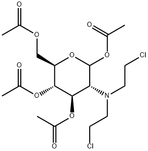 2-Deoxy-2-(di-2-chloroethyl)amino-1,3,4,6-tetraacetoxy-D-glucopyranose Structural