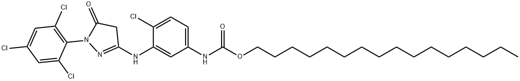 hexadecyl [4-chloro-3-[[4,5-dihydro-5-oxo-1-(2,4,6-trichlorophenyl)-1H-pyrazol-3-yl]amino]phenyl]carbamate Structural