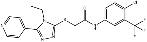 N-[4-chloro-3-(trifluoromethyl)phenyl]-2-{[4-ethyl-5-(4-pyridinyl)-4H-1,2,4-triazol-3-yl]sulfanyl}acetamide