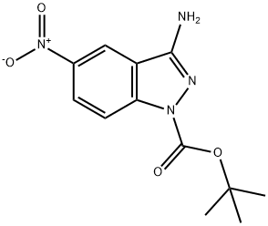 tert-Butyl 3-amino-5-nitro-1H-indazole-1-carboxylate Structural