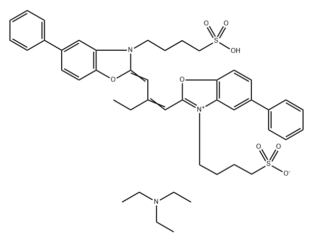 5-METHYL-2-(2-((5-PHENYL-3-(4-SULFOBUTYL)-2(3H)-BENZOXAZOLYLIDENE)METHYL)-1-BUTENYL)-3-(4-SULFOBUTYL)-BENZOXAZOLIUM HYDROXIDE, INNER SALT, TRIETHYLAMINE SALT